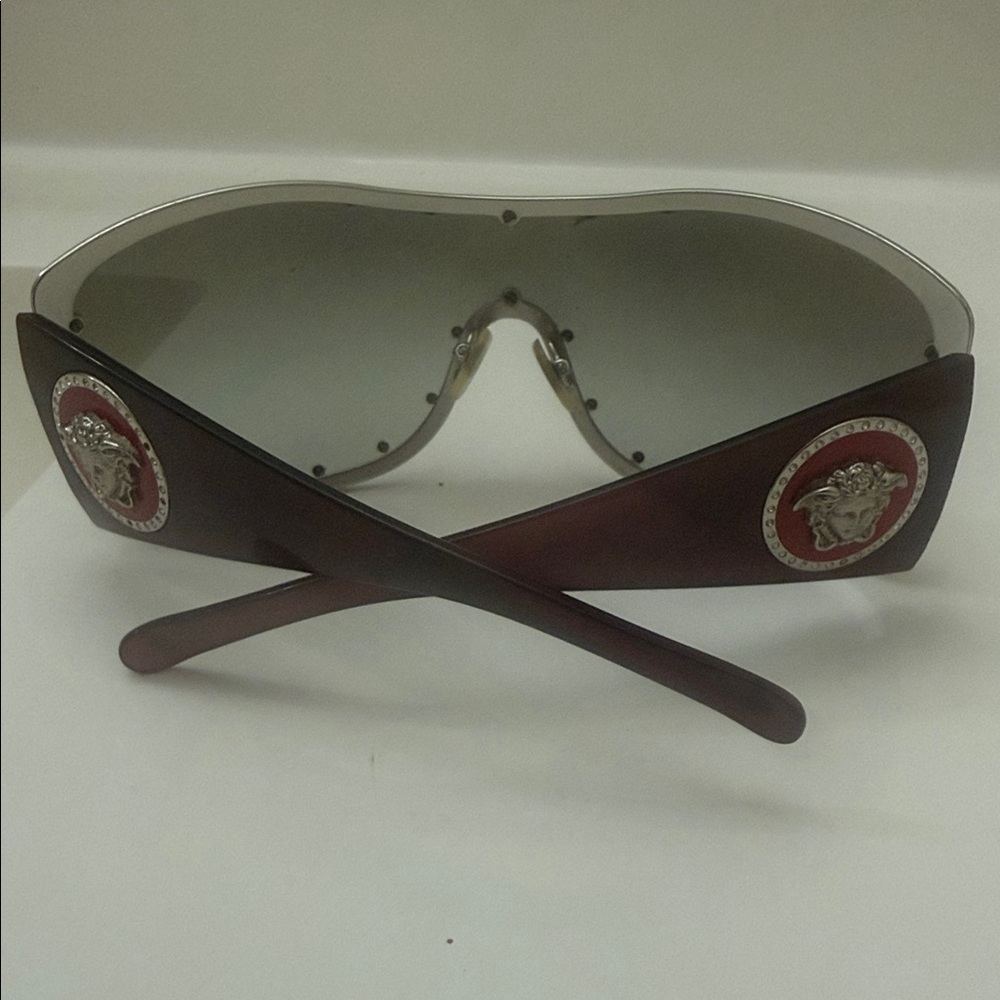Versace Red Shield Sunglasses with Medusa Emblem